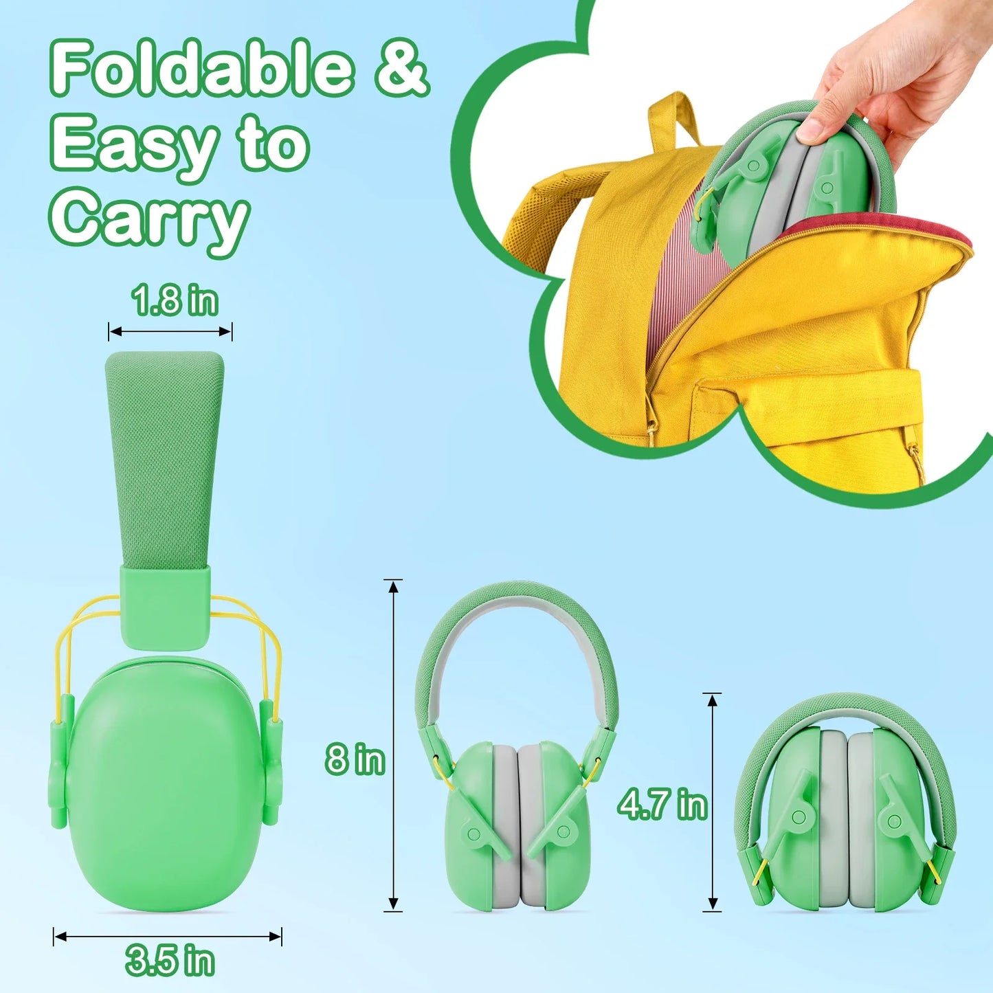 Adjustable Kids Noise Reduction Earmuffs – Baby Ear Protection with 25dB NRR Safety Muffs