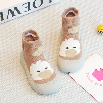 Newborn Baby Shoes — Embroidered Nonslip Socks & Soft Rubber Sole Booties for Boys & Girls