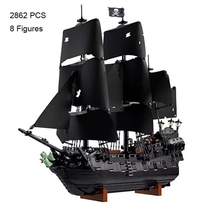 2025 MOC 2862PCS Black Pearl Pirate Ship Building Blocks — Sailboat Model Toy | Kids Birthday Gift