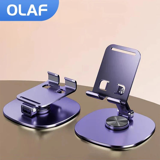 Olaf Rotating Cell Phone Holder - Adjustable Desktop Stand for iPad, Samsung & iPhone 15/14/13