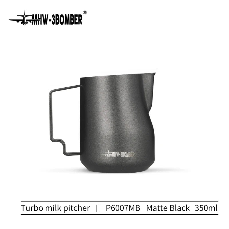 MHW-3BOMBER Turbo Milk Frothing Pitcher – 350ml/450ml Steaming Jug for Professional Foam, Home Barista & Kitchen Use