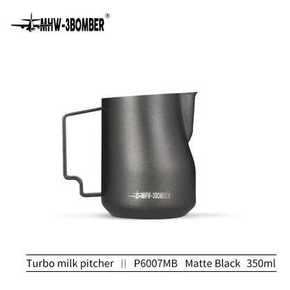 MHW-3BOMBER Turbo Milk Frothing Pitcher – 350ml/450ml Steaming Jug for Professional Foam, Home Barista & Kitchen Use