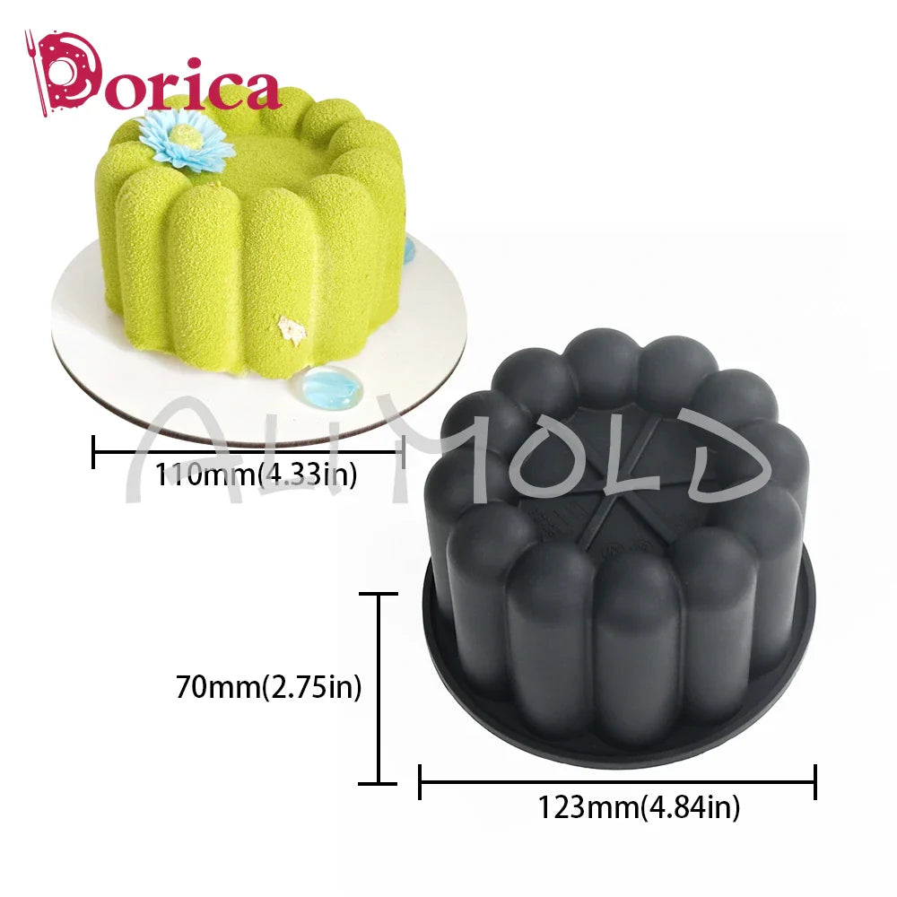 Dorica Silicone Baking Mold — Round, Heart, Star & Square Bento Cake, Chocolate, Mousse, Soap & Candle Moulds for Kitchen Bakeware