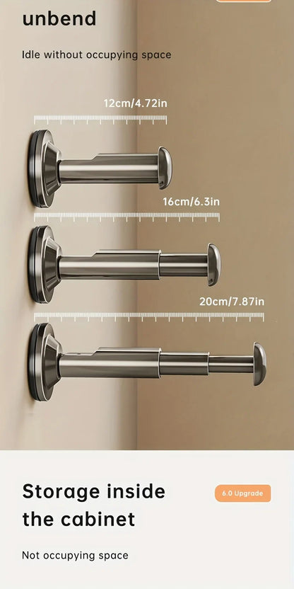 1/2pcs Hanger Storage Rack – No-Drill Suction Cup, Retractable & Adjustable Space-Saver for Home & Office