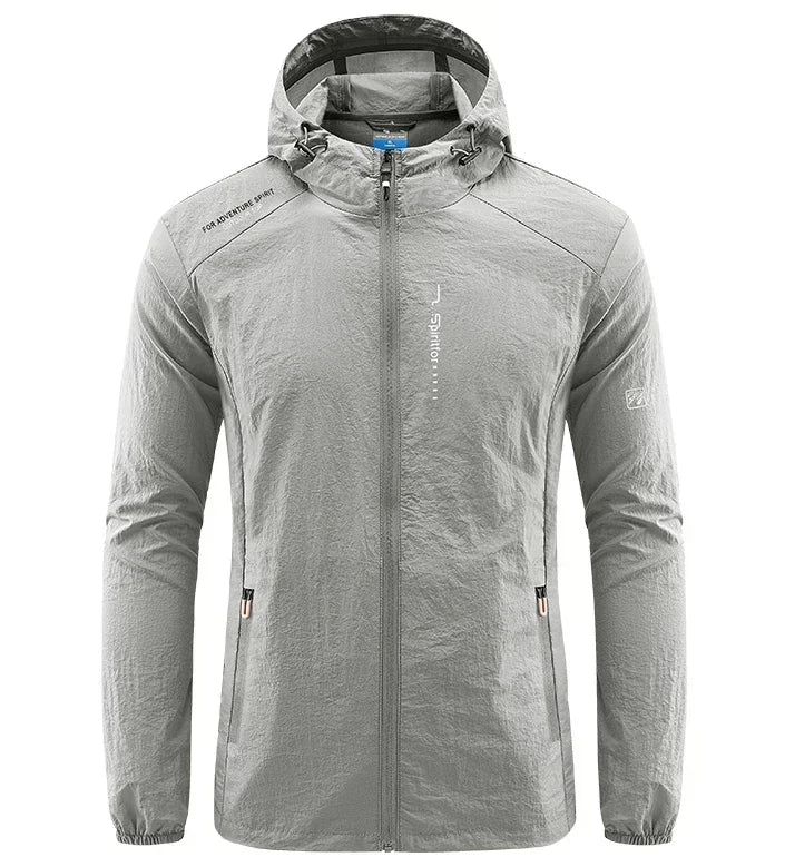 Men’s UPF 50+ UV Protection Jacket - Quick-Dry Lightweight Hooded Windbreaker for Hiking, Fishing and Cycling