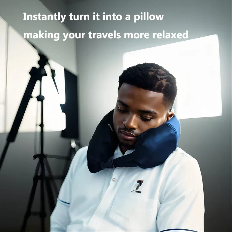 Multifunctional Neck Pillow Crossbody Bag – Unisex Travel Pack for Students, Convenient and Space-Saving Design