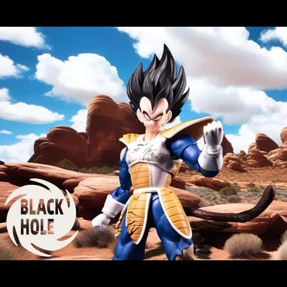 Black Hole Toys Dragon Ball SHF Action Figures — SSJ Super Saiyan Vegeta & Son Goku, Battle Suit & Battle Damage Model Toys