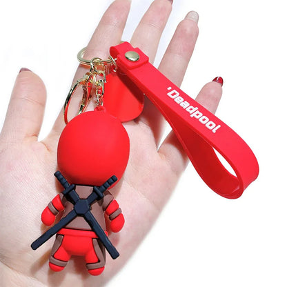 New Mutants Deadpool Anime Keychain – Superhero Villain Doll Pendant for Car Keys, Boys’ Party Gifts & Jewelry