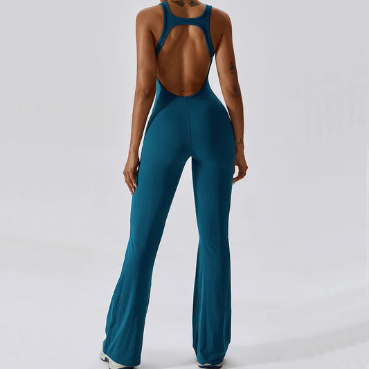 Women’s Yoga Jumpsuit – One Piece Training Sports Romper Push Up Gym Bodysuit Stretch Fitness Activewear Suit