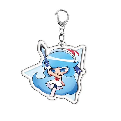 Cookie Run Kingdoms Camellia Cookie Acrylic Keychain – Candy Milk Shadow & Pure Vanilla Bag Accessory Gift