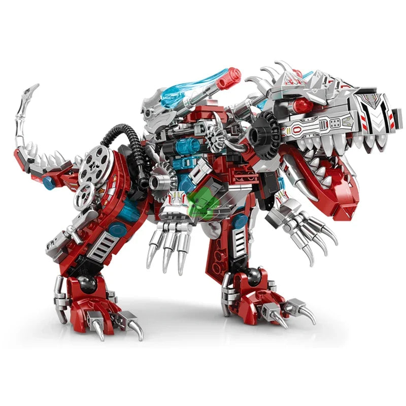 2-in-1 Jurassic Indominus Rex Mechanical Dinosaur Building Blocks Set – City Fighter Dino Park Bricks Toy for Kids