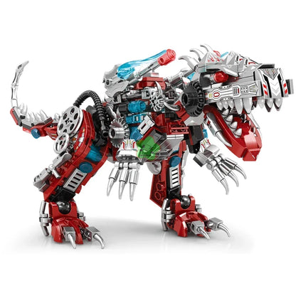 2-in-1 Jurassic Indominus Rex Mechanical Dinosaur Building Blocks Set – City Fighter Dino Park Bricks Toy for Kids
