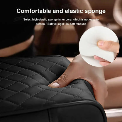 Universal Car Center Console Armrest Cushion – Heightening Pad with 2 Cup Holders, All-Season Auto Armrest Pillow Cover for Comfort & Storage