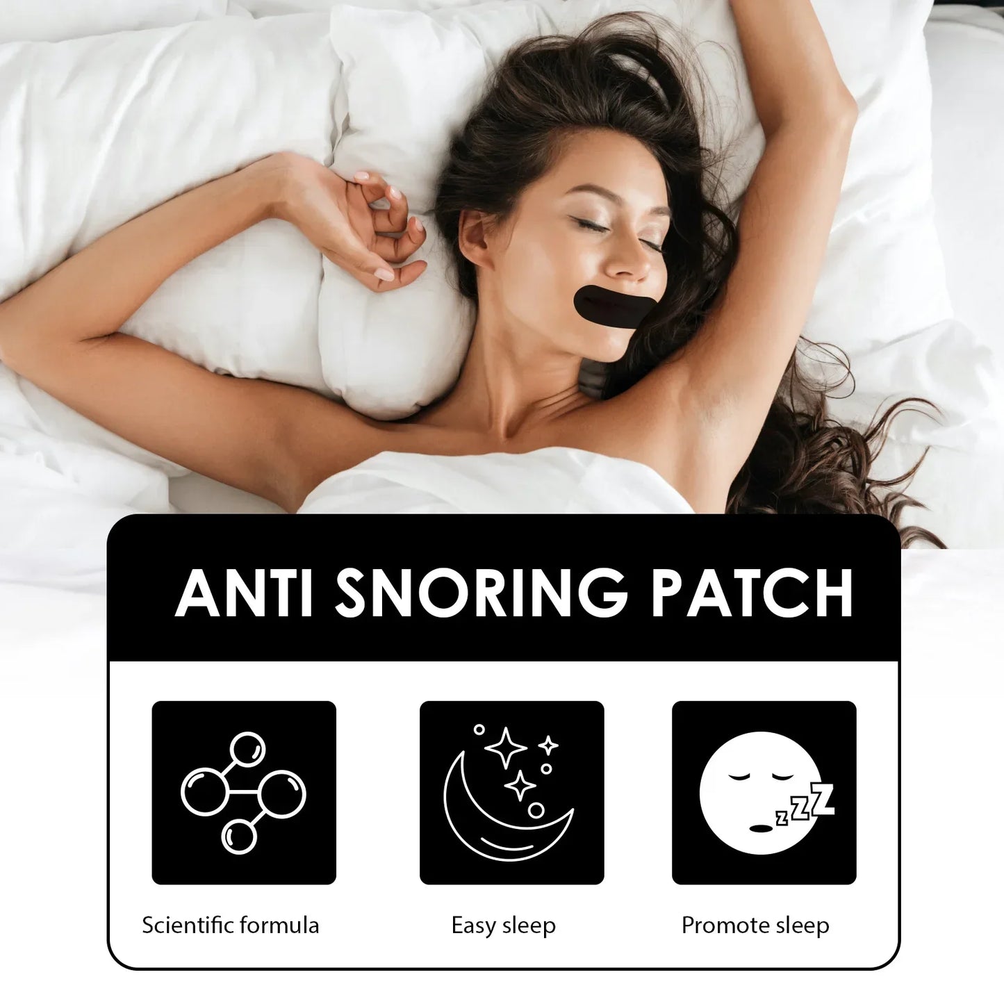 EELHOE Anti-Snoring Patch – Sleep Improvement Sticker for Better Breathing, Portable Mouth Orthosis Tape to Stop Snoring