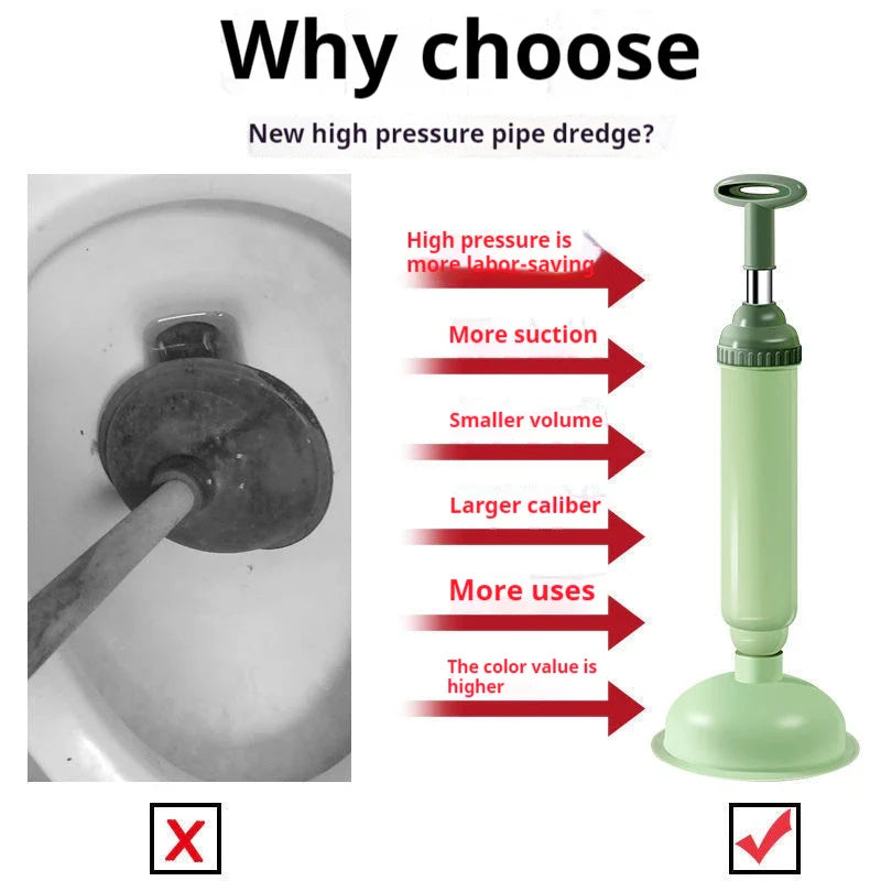 Powerful Toilet Pipe Cleaner – Household Vacuum Dredge for Bathroom & Sewer Cleaning