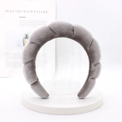 Velvet Sponge Spa Headband – Wide Padded Makeup & Face Washing Hairband for Skincare, Shower & Beauty Routine for Women & Girls