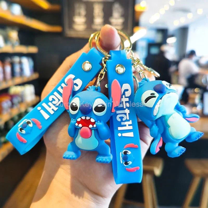 Anime Disney Keychain - Cute Mickey Mouse, Minnie, Lilo and Stitch Cartoon Keyring, Ornament and Car Pendant, Perfect Kids Gifts