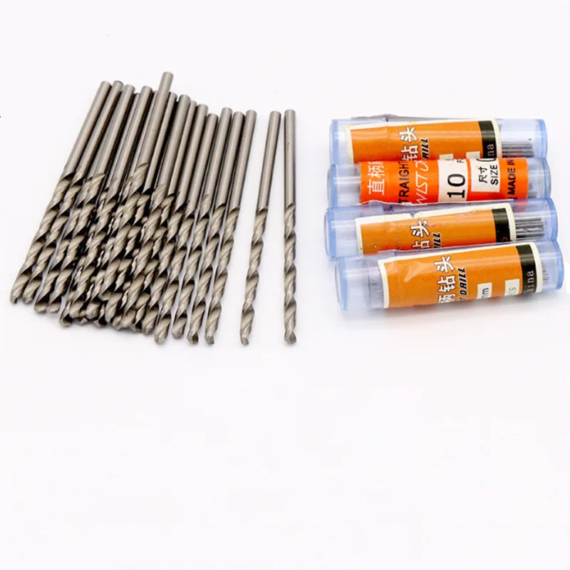 10PCS W6542 HSS Mini Drill Bit Set 0.2–5.2mm – Straight Shank Bits for Stainless Steel, Wood & Electric Drills