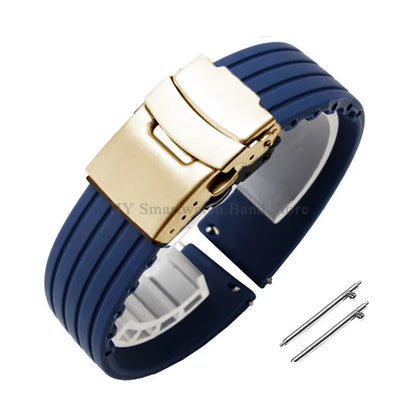 Quick Release Silicone Watch Strap 18–24mm – Sport Rubber Band for Huawei Watch GT2/3/4, Omega, Seiko, Fossil