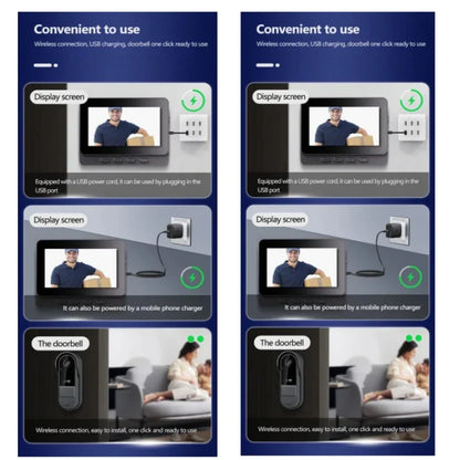 4.3" HD Wireless Video Doorbell — Night Vision, Waterproof Smart Home Intercom Camera
