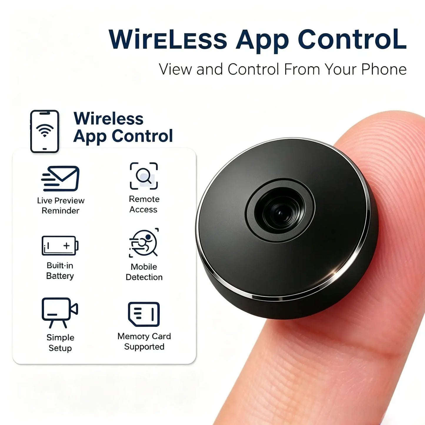 Mini HD WiFi Security Camera - Wireless Portable Monitor with IR Night Vision & Remote Viewing