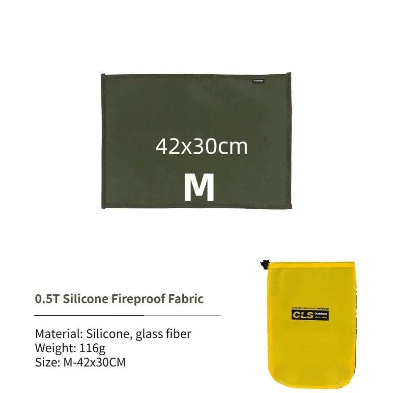 Outdoor Camping Fireproof Mat – Flame Retardant Picnic, Barbecue & Insulation Blanket, High-Temperature Fiberglass Mat