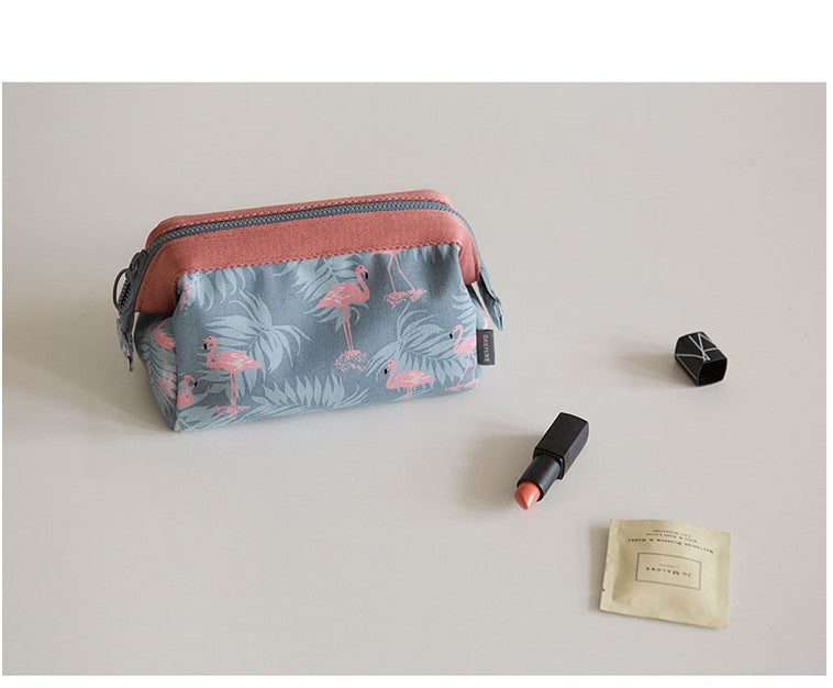 Women’s Flamingo Makeup Bag – Large Travel Toiletry & Cosmetic Organizer Pouch