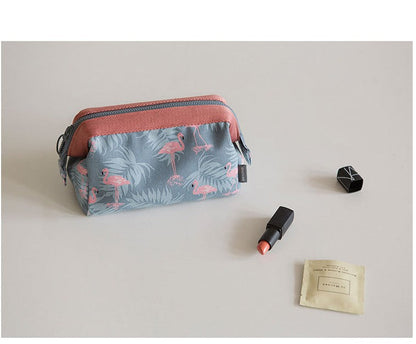 Women’s Flamingo Makeup Bag – Large Travel Toiletry & Cosmetic Organizer Pouch