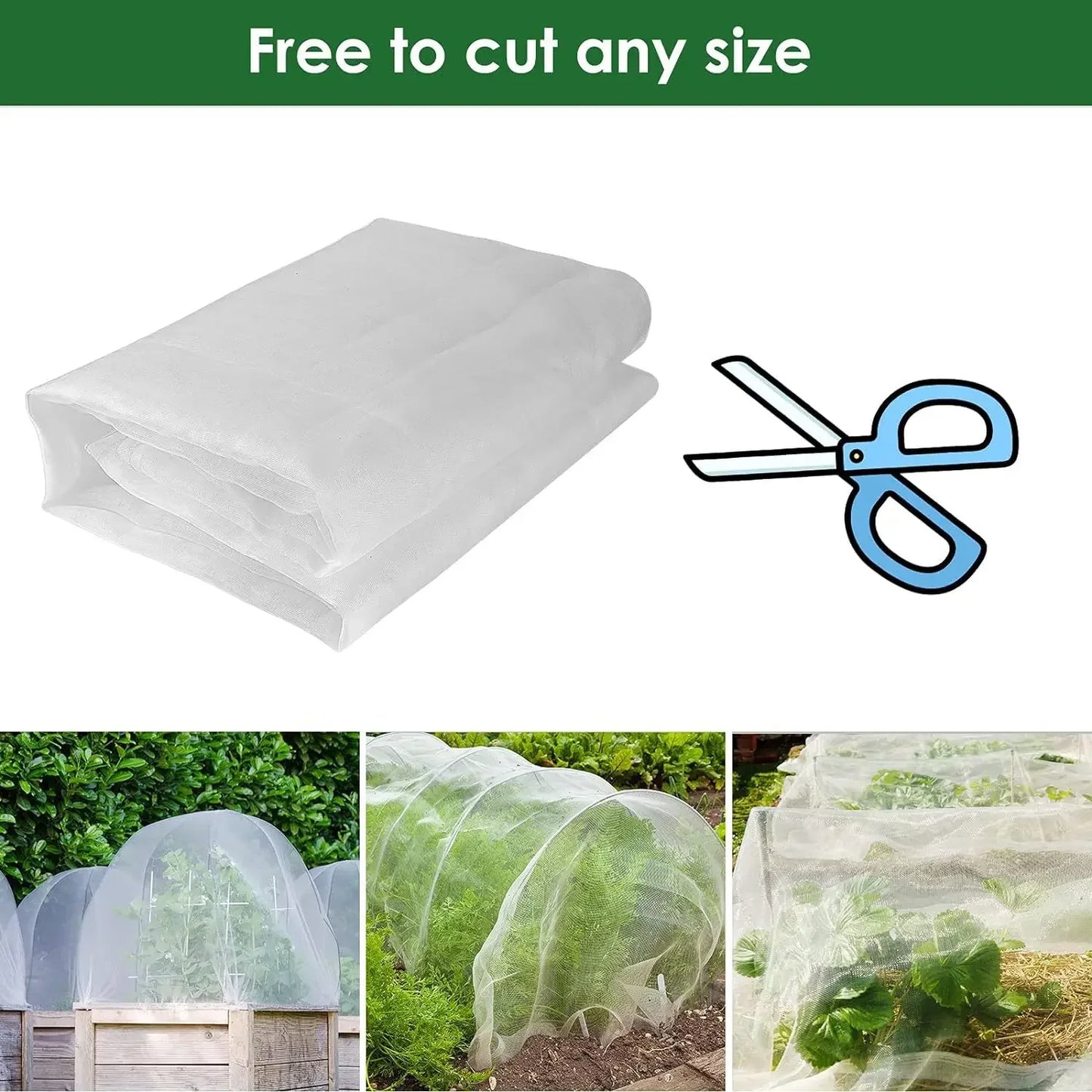 Garden Plant Insect Netting – 60 Mesh Pest Control Cover for Vegetables, Flowers, and Fruits, Bird-Proof Protective Netting