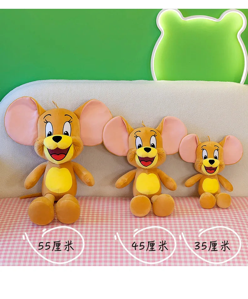 35/45/65cm Cute Cat & Mouse Plush Doll — Large Tom & Jerry Cartoon Stuffed Toy, Children's Soothing Companion Gift