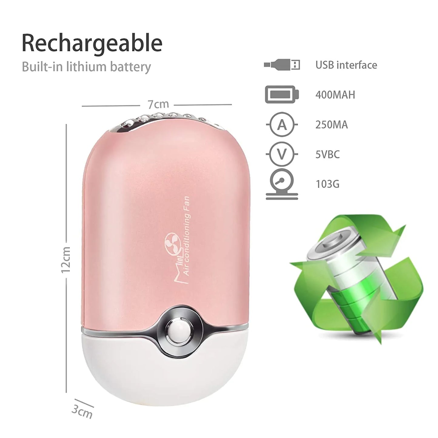 Krofaue Mini USB Eyelash Fan Dryer - Fast Drying Blower for Extension Graft Eyelashes and Makeup Tools - Dedicated Air Conditioning Glue Dryer