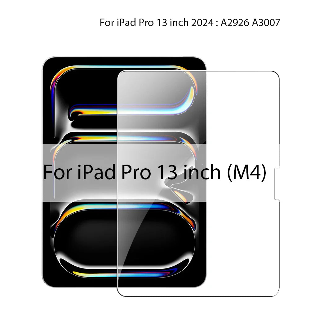 Tempered Glass Screen Protector for iPad A16 9th/10th Gen, Pro 13 M4, Air 11 M2/M3/5/4/3/2, Mini 6/7