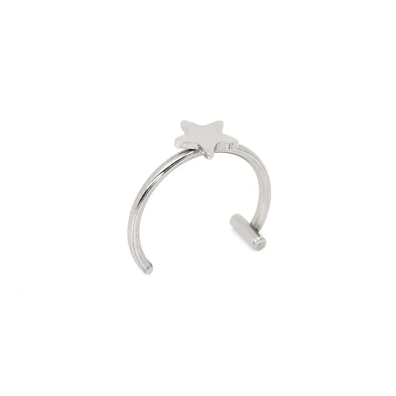 Stainless Steel Fake Nose Ring – Hoop Septum Rings, C-Clip Lip Ring, Non-Pierced Body Jewelry for Women