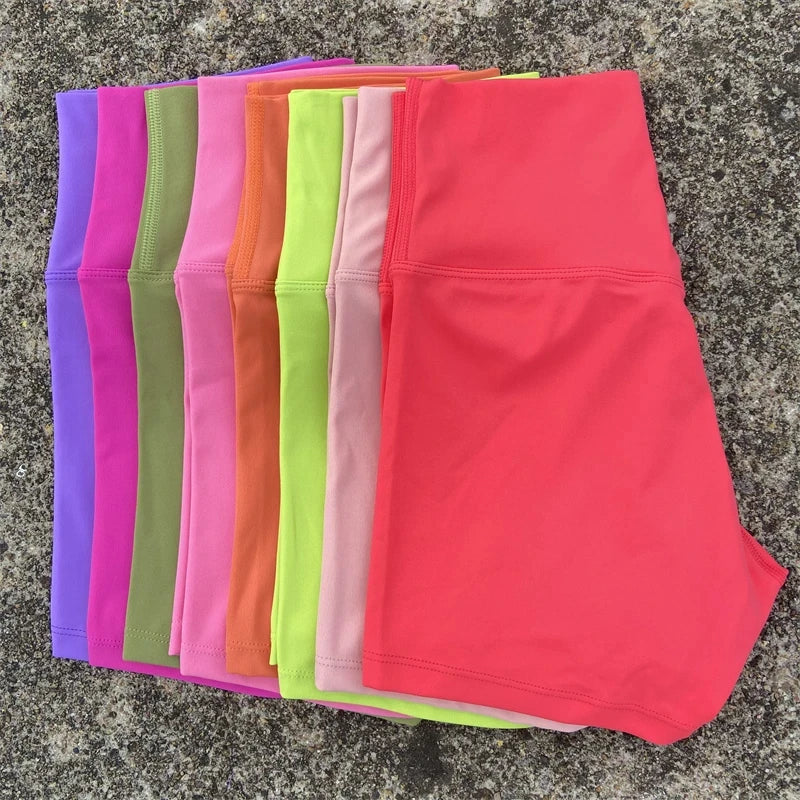 Women’s High Waist Fitness Shorts – Sexy Solid Color Yoga & Cycling Athletic Shorts Squat Proof Workout Training Activewear