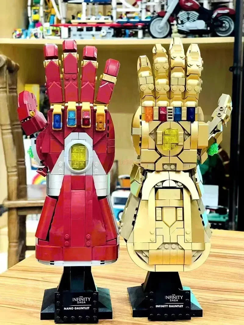 Marvel 32cm Iron Man Nano Gauntlet Building Blocks – Thanos Infinity Gloves DIY Puzzle Plastic Figure Toy