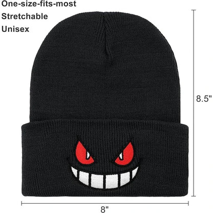 Anime Embroidered Knitted Cap - Unisex Cartoon Hat for Adults & Kids, Halloween Cosplay & Christmas Gift