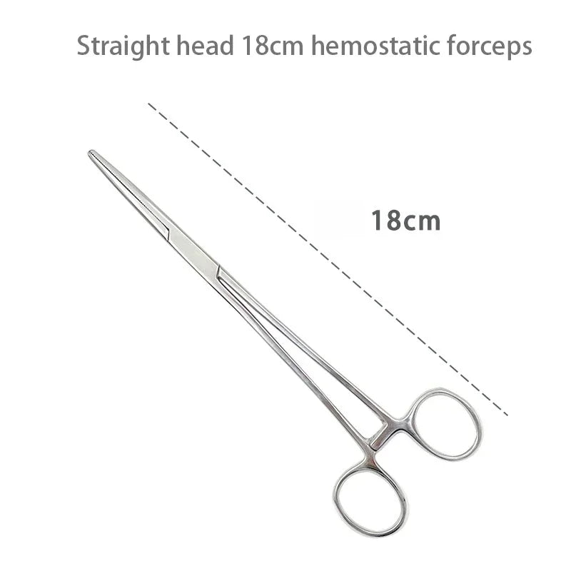 Stainless Steel Hemostatic Forceps – Surgical Locking Clamp Tool, Curved & Straight Tip Fishing Pliers & Medical Hemostat Tool