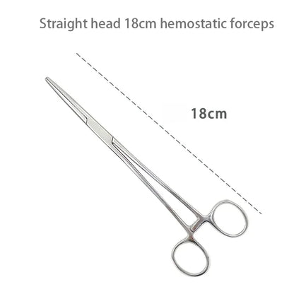 Stainless Steel Hemostatic Forceps – Surgical Locking Clamp Tool, Curved & Straight Tip Fishing Pliers & Medical Hemostat Tool