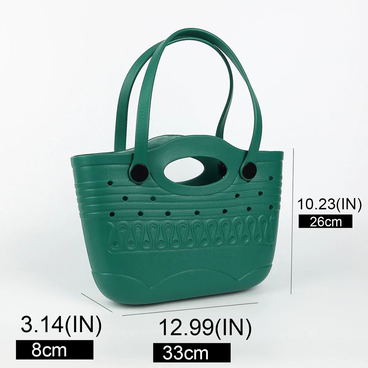 Retro EVA Waterproof Beach Tote Bag Large Capacity Lightweight Shoulder Bag for Travel Gym Swimming Summer Satchel
