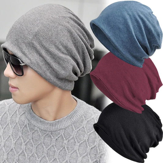 Cotton Slouchy Beanie – Lightweight Hip-Hop Running Cap for Men and Women, Soft Stretchy Chemo Hat and Sleep Cap
