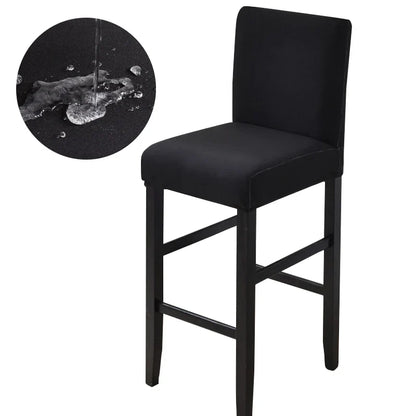Waterproof Bar Stool Covers - Stretch Short Back Chair Protector Covers for Kitchen Dining Room Cafe Counter Height Seats
