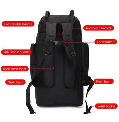 130L Hiking & Camping Backpack - Large Molle Trekking Rucksack for Men, Outdoor Travel & Sports Bag
