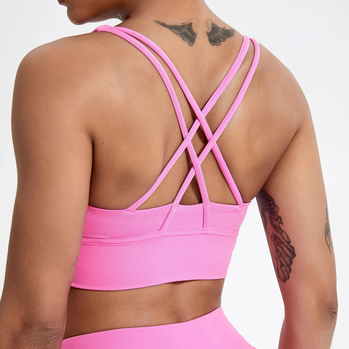 Push-Up Sports Bra for Women – Cross Back Yoga Crop Top, Shockproof Gym Fitness Bra for Running & Workout