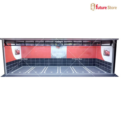 1:64 Scale Garage Scene Model with Lights – Assembled Parking Lot Diorama for Miniature Car Display