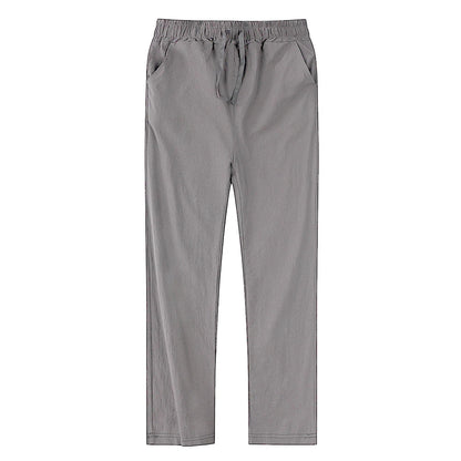 Men's Cotton Linen Pants – Breathable Solid Color Trousers for Autumn, Fitness & Streetwear, S-3XL