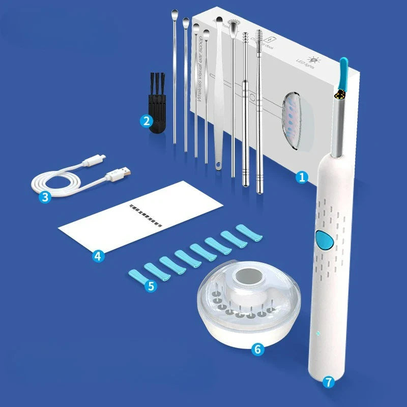 Visual Ear Wax Cleaner with Camera – Safe Earwax Removal Endoscope 5M HD Ear Cleaning Tool with LED Ear Care Inspection Device