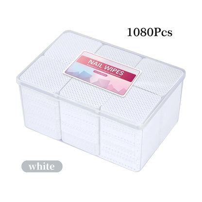 1080-Piece Nail Art Wipes - Lint-Free Cotton Pads for Gel Polish, Eyelash Glue & Beauty Cleaning