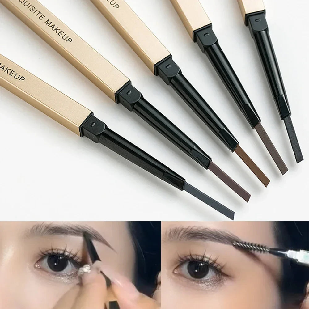 5-Color Double Head Eyebrow Pencil with Brush – Waterproof Sweatproof Eyebrow Gel Tattoo Stick