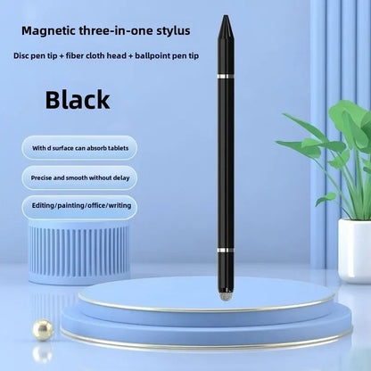 3-in-1 Magnetic Stylus Pen — Capacitive Touch Pen for iOS & Android Tablets and Smartphones, Compatible with iPad, Samsung, Xiaomi & Huawei, Drawing & Writing Tool