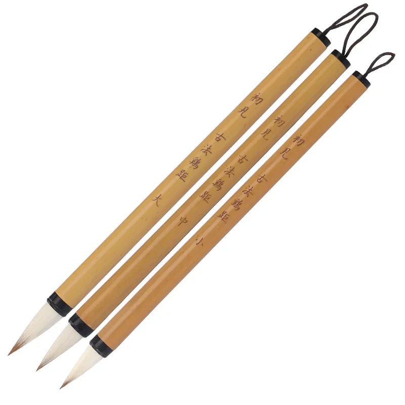 3Pcs Calligraphy Brush Set – Wool Hair Ink Painting Brushes for Traditional Watercolor, Drawing & Art Supplies